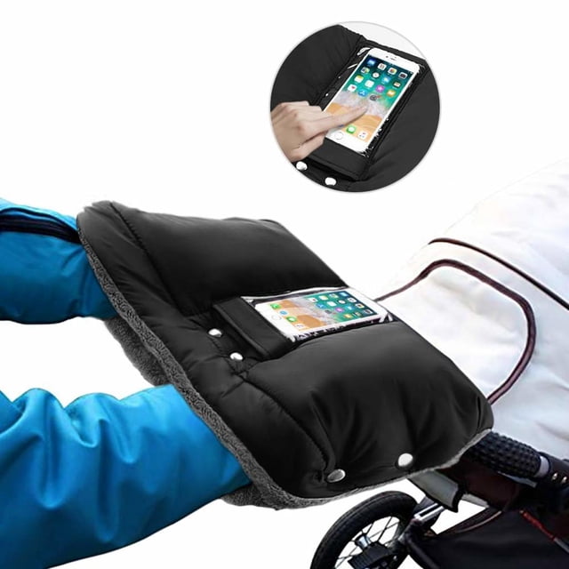 Calentadores de manos, guantes para cochecito, manguito interior de polar con bolsillo para teléfono celular, resistente al agua y al viento Xemadio LL-1158