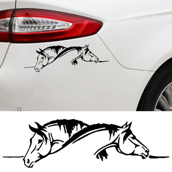 Walbest 2Pack Car Auto Vehicle Body Double Horse Reflective Decals Sticker Decoration Universal