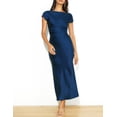 thumbnail image 2 of Vestido Gmeitoey de satén con mangas casquillo en la espalda, de verano, para mujer, 2 of 4