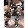 thumbnail image 3 of Katigan Women'S High Waist Straight Leg Multi-Color Camo Utility Pants with Pockets Casual Outdoor Wear Light Gray S, 3 of 4