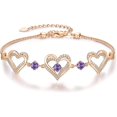 thumbnail image 1 of Pulsera de Corazón CHAO Plata de Ley con Circonitas Morado, 1 of 4