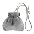 thumbnail image 1 of EeaseCA 1 Pc Adorable Plush Bag Fashionable Convenient Drawstring Bag (Light Grey), 1 of 7