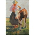 thumbnail image 3 of Demeter Koko 17x24 Black Modern Framed Museum Art Print Titled - Peasante with Calf, 3 of 5