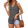 thumbnail image 2 of Summer Women's V Neck Sleeveless Tank Tops Workout Yoga Loose Lightweight Flowy Tee Shirts with Pocket, 2 of 5