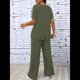 thumbnail image 5 of Conjunto de 2 Piezas para Mujer: Top Informal de Corta y Pantalón de Color Liso. Conjunto de 2 Piezas. Verde S, 5 of 8