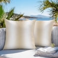 thumbnail image 3 of Beige White Ombre Throw Pillow Covers 24x24 Inch Set of 2, Abstract Art Modern Cream Gradient Waterproof Outdoor Pillow Covers, Decorative Cushion Pillowcases for Couch, Sofa, Bed, Garden, Patio, 3 of 9