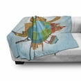 thumbnail image 3 of Travel Soft Flannel Fleece Throw Blanket, Travel Concept with World Landmarks Around the Globe Hot Air Balloon Illustration, Cozy Plush for Indoor and Outdoor Use, 50" x 70", Multicolor, by Ambesonne, 3 of 6