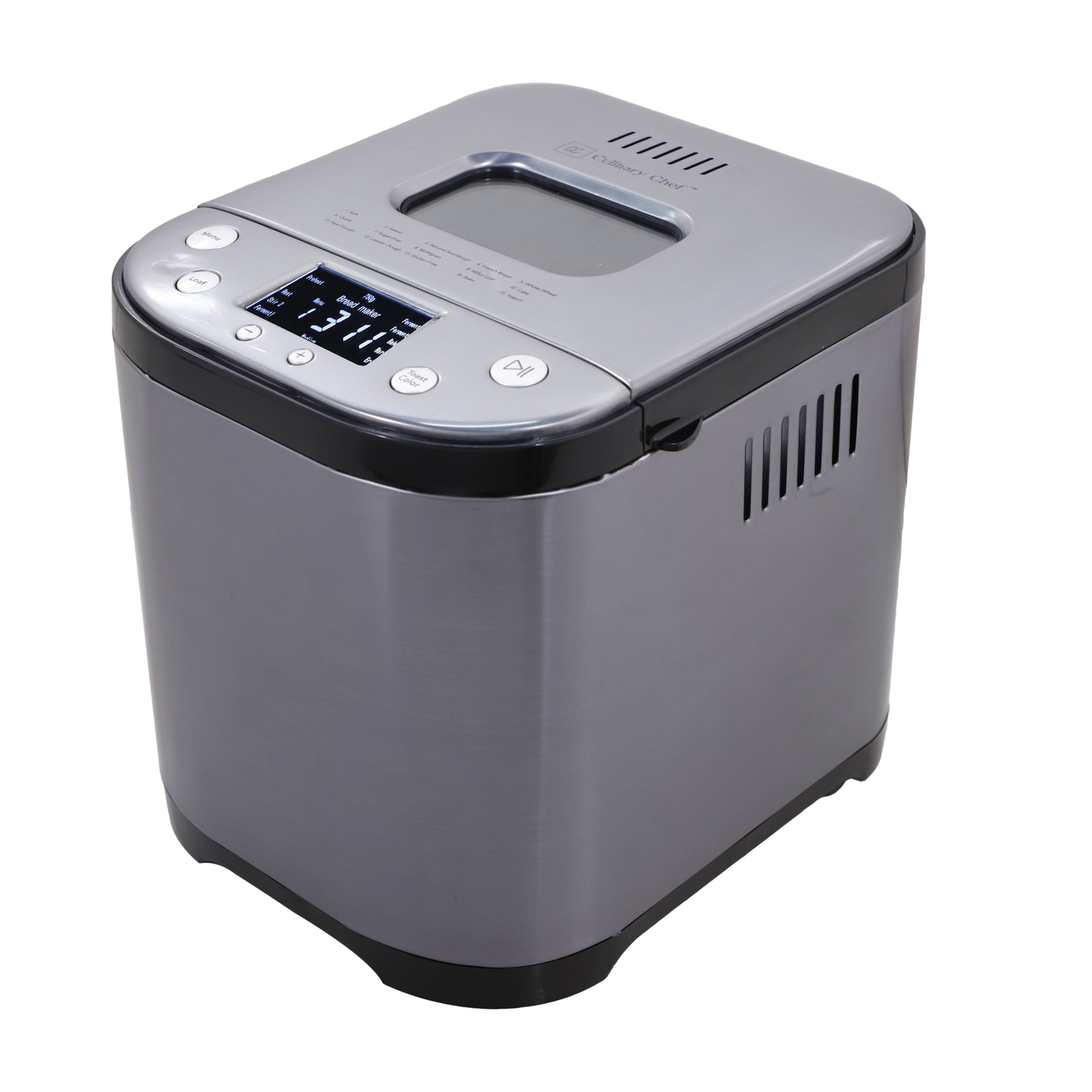 Machine à pain Culinary Chef à 15 programmes - Acier Inoxydble Noir