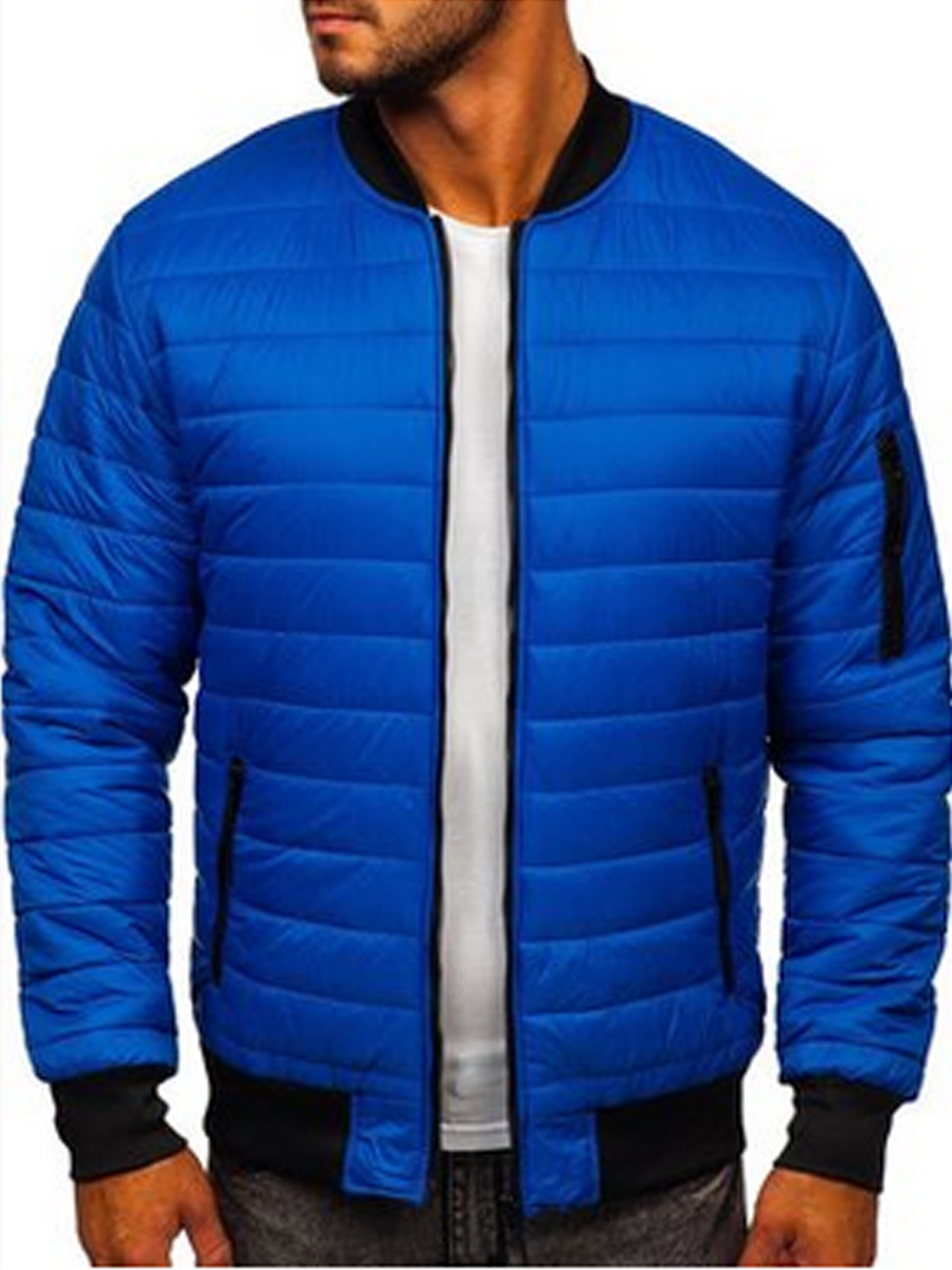 Caitzr Men's Lightweight Down Puffer Jacket Winter Hooded Long Sleeve ZipUp Warm Causal Parka