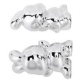 thumbnail image 5 of Book Ends Stable Rabbit Shaped Resin Ornament Decorative Bookends for Bedroom Study Shelves Silver, 5 of 5