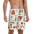 thumbnail image 2 of Kdxio Funny Farmers Print Mens Sleep Shorts Bottoms Soft Comfy Pajama Wear Pants with Drawstring Pockets, 2 of 7