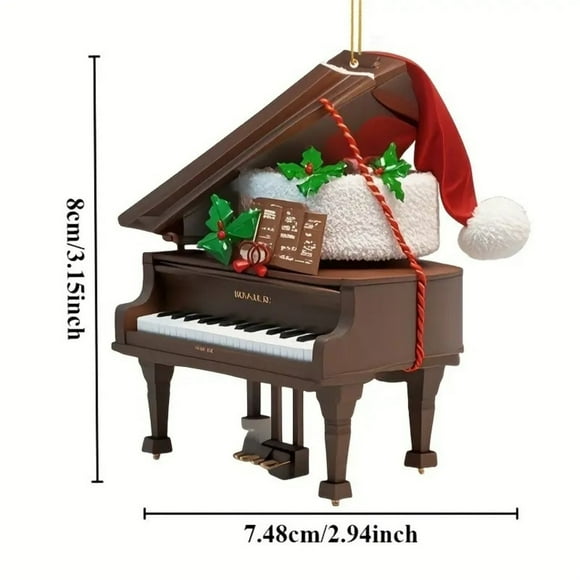 Ornamentos de Navidad Personalizados Piano Personalizado Piano Piano de Navidad Instrumento de Música Reproductor Teclado Decoración Regalo Piano Amante Ornamentos de Navidad Rojos