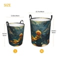 thumbnail image 3 of Balery Whimsical Starry Night Scene Cesta de ropa redonda con asas, impermeable, independiente, para ropa, juguetes, dormitorio y familia-Small, 3 of 6