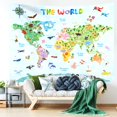 thumbnail image 2 of Póster para Tapicería BASHOM TP-001 Mapa del Mundo Animal para Niños 150 x 130 cm, 2 of 9