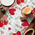 thumbnail image 3 of Valentines Love Heart Table Runner 36 Inches, Eucalyptus Red Love Heart Grey Plaid Bed Runner Dresser Scarves Tabletop for Indoor Outdoor Parties/Ceremony/Banquet, 13"x 36", 3 of 8