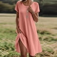 thumbnail image 3 of Tshirt Dress Women Short Sleeve Crewneck Loose Fit Flowy Midi Dresses Summer Beach Vacation Dress, 3 of 5