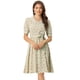 thumbnail image 1 of Vestido floral de gasa midi evasé con cuello Peter Pan para mujer Verde Claro S, 1 of 6