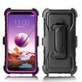 thumbnail image 2 of Mignova LG Stylo 4 case, heavy-duty shock-proof body protection rugged hybrid case with swivel belt clip and bracket for LG Stylo 4 case 2018 (Purple), 2 of 8