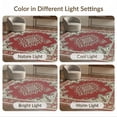 thumbnail image 7 of ODIKA 6'x9' Washable Area Rug Easy Care, Non-Shedding, With Vintage Distressed Floral Scroll Border Boho Oriental Medallion Playful for Queen Size Bedroom Under Bed Master Suite, 7 of 7