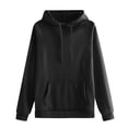 thumbnail image 5 of Plain Hoodies for Women Long Sleeve Drawstring Loose Casual Hooded Sweatshirt with Pockets Pullover Tops Fall Winter Clothes, 5 of 5