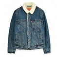 thumbnail image 4 of Levis Mens Original Trucker Jacket Denim Jeans Canvas Sherpa, 4 of 5