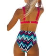 thumbnail image 3 of Txlixc Traje de baño femenino, blusa de espalda abierta + calzoncillos impresos de cintura alta Txlixc moda, 3 of 5