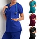 thumbnail image 3 of Conjunto De 2 Piezas Traje De Exfoliante Para Mujer Nueva Camiseta Con Bolsillo En Top De Queso , Pantalones Enfermera Ropa De Trabajo Uniforme De Médico Dental Clinic KLINIK KKM, 3 of 3
