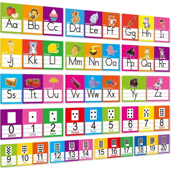 Alphabet Line Bulletin Board Set ABC Number 0-20 Wall Decorations for Pre-School Kindergarten Elementary Classroom Nursery Homeschool