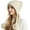 Beige, variant on XL Size Women Winter Sherpa Beanie Hats Knit Ear Flaps Peruvian Cover Ears Fleece Lined Fluffy Ski Snow Hat Large Head