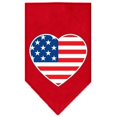 thumbnail image 1 of American Flag Heart Screen Print Bandana Red Small, 1 of 1