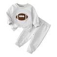 thumbnail image 3 of YDFCWXW Toddler Baby Boy Football Embroidery Sweatshirt Pants 12 18 24 Months 2T 3T Boys Clothes (Light Gray, 18-24 Months), 3 of 9