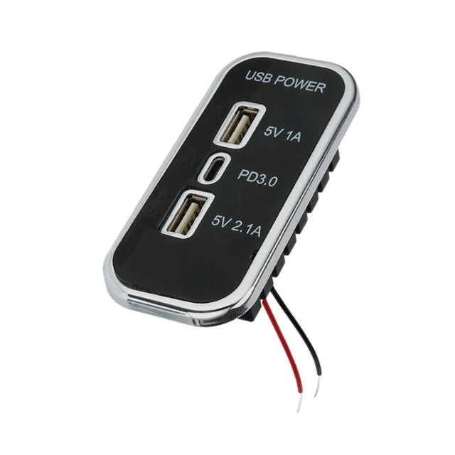 Cargador De Coche De 3 Puertos Con Toma De Corriente USB De 12V Y 24V Para Automóvil Marino Y Automotriz