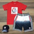 thumbnail image 1 of Conjunto deportivo para hombre, bolsillos estampados, cuello redondo, camisa de manga corta, bo Irfora Camisa y pantalones cortos, 1 of 1