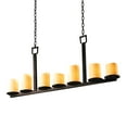 thumbnail image 1 of Justice Designs CandleAria Dakota 7-LT Bar Chandelier - Dark Bronze - CNDL-8779-14-AMBR-DBRZ, 1 of 1