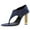 Navy, variant on FSJ Women Chic V Cut Slip On Open Toe T-Strap Flip Flops Gold Chain High Heels Thong Sandals Casual Dressy Party Shoes Size 8 Navy