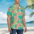 thumbnail image 5 of Xecao Colorful Palm Leaves print Hawaiian shirt - a stylish short-sleeve button-down for men, perfect for casual beach and tropical outings., 5 of 9