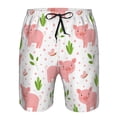 thumbnail image 4 of Kll Funny Little Pigs Men'S Casual Summer Beach Shorts Hawaiian Shorts With Pockets-X-Large, 4 of 9