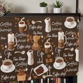 thumbnail image 5 of Coffee Rod Pocket Curtain Valance, Brown Retro Coffee Theme Beans Latte Tea Cup Farmhouse Window Valance for Living Room, Bedroom, Kitchen 42"W x 12"L, 5 of 9