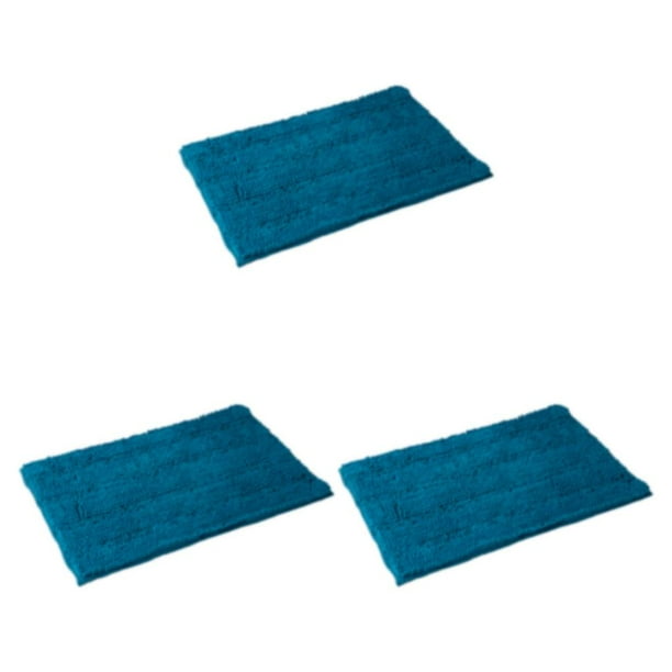 Yuarrent Alfombra de baño que no se desprende Textura Buena sensación de paso Secado rápido Absorbente Antideslizante Parte inferior Azul Type1 NO1
