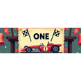 thumbnail image 4 of Racing Themed Backdrop Banner with ONE Lettering and Checkered Flags, Party Decorations for First Birthday Party, Photography Props, Kids Party Supplies, Decor Background, 4 of 4