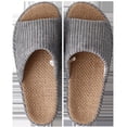 thumbnail image 4 of Pantuflas gruesas para el hogar de algodón y lino simples para primavera y verano para parejas, para interiores y exteriores, para las cuatro estaciones, 4 of 6