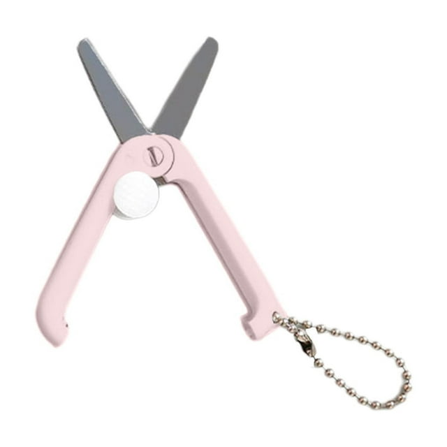 Leodye 1PCS Portable Telescopic Stainless Steel Scissors Foldable Design office Student Children Safe Cutting Tool Accessory -2.44 * 2.09inch