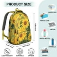 thumbnail image 5 of Sunflower Backpack for School,Cute School Bag,Schoolbag with Adjustable Shoulder Straps & Padded Back,16.9 Inch, 5 of 5