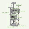 thumbnail image 2 of 54" Cat Tree, Multi-Level Cat Tower with Scratching Posts, Cat Condos, Bed, Platforms, Ramp, Toy Ball, Light Grey, 2 of 6