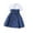 r-530Blue191, variant on MEZZALL Dresses Stylish Girls Denim Patchwork Solid Color Casual Party Dress With Flowy Skirt And Comfortable Fit For Various Occasions Relaxed Fit Short Sleeve Crew Neck Solid Color Child Sundress