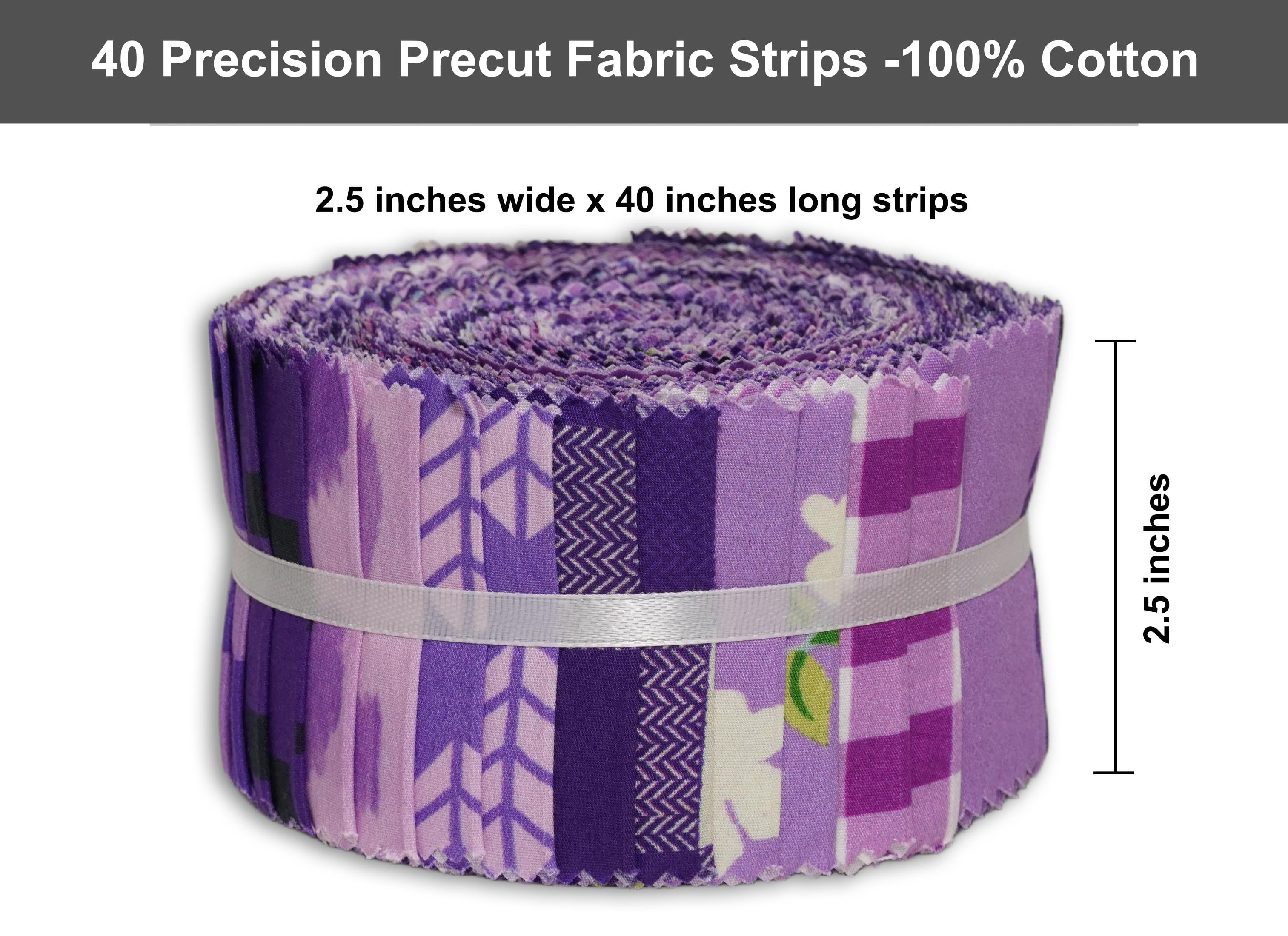 Soimoi 40Pcs Geometric & Floral Print Cotton Precut Fabrics for Quilting Craft Strips 2.5 x 42 inches Jelly Roll