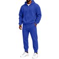 thumbnail image 6 of CCRFTGI Mens 2 Piece Tracksuit Casual Sports Zipper Pullover Hoodie with Joggers Fall Winter Travel Lounge Two Piece Set Royal Blue L, 6 of 6