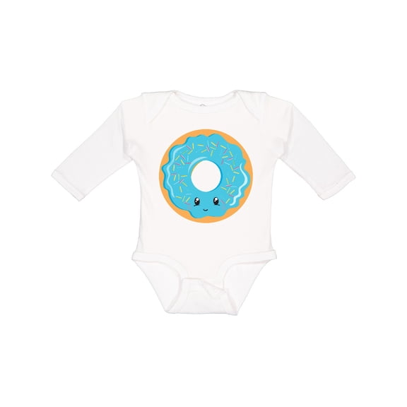 Inktastic Blue Donut Boys or Girls Long Sleeve Baby Bodysuit