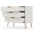thumbnail image 4 of Manhattan Comfort Commode et Table de Chevet Rockefeller en Bois Blanc Cassé/naturel, 4 of 14