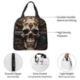 thumbnail image 4 of Disketp Metal Style Horned Skull for Insulated Lunch Bag for Women and Men, Perfect for Work, Hiking, Picnic, 4 of 8